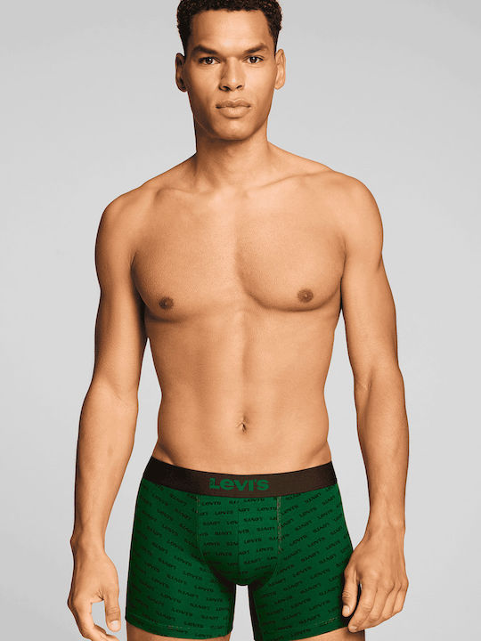 Herren Boxershorts Grün/Schwarz Mit Mustern 2er Pack