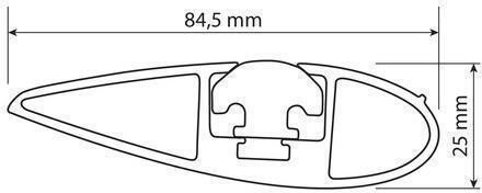 Yakima 79cm. for Cars with Factory Bars (with Roof Rack Legs and Lock) Silver