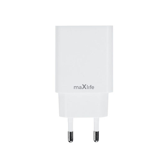 Maxlife Ladegerät ohne Kabel mit USB-C Anschluss 20W Stromlieferung Weißs (MXTC-13-20C)