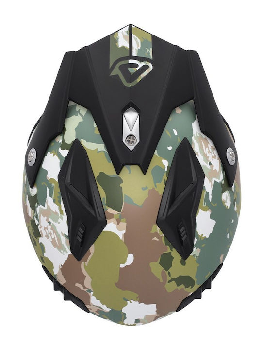 Acerbis Aria Green/Brown Motorcycle Helmet Jet ECE 22.06 1200gr with Sun Visor