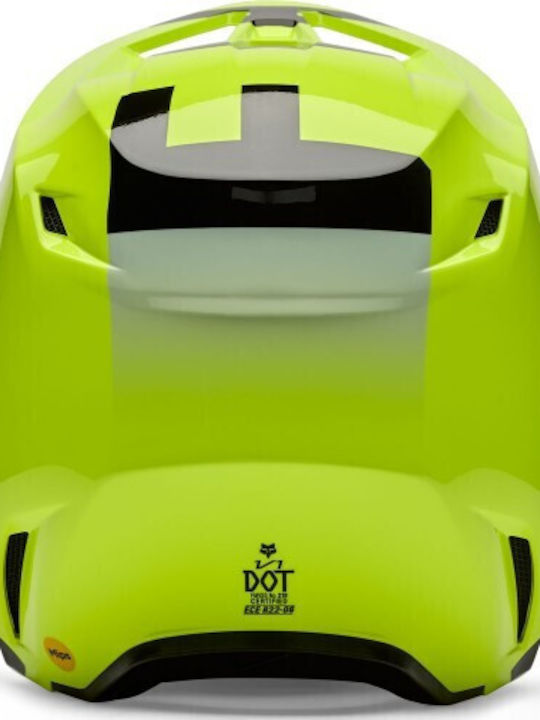 Fox V1 Shield Fluo Yellow Cască Moto Motocross ECE 22.06 / DOT