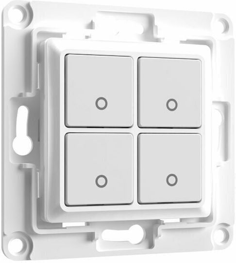 Shelly WS4 Recessed Wall Switch Wi-Fi Commands Quadruplicate without Frame White