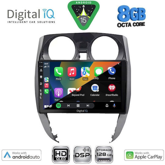 Digital IQ Car Audio System for Nissan Note 2012-2020 Bluetooth USB WiFi GPS Apple CarPlay Android Auto with 10" Touch Screen