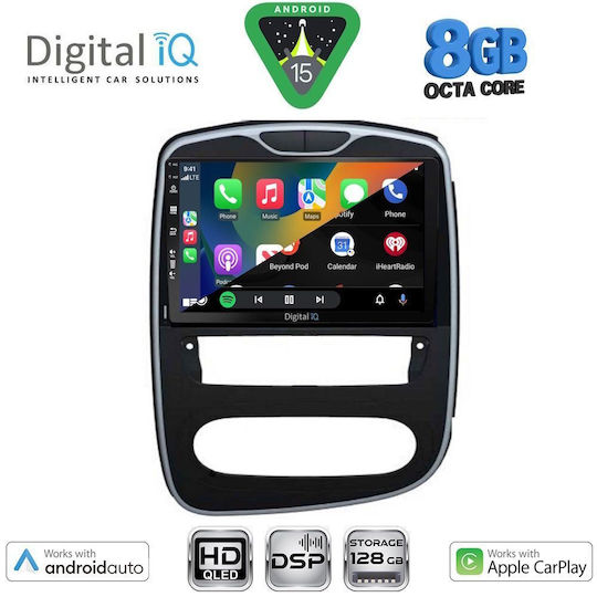 Digital IQ Ηχοσύστημα Αυτοκινήτου για Renault Clio 2016-2019 (Bluetooth/USB/AUX/WiFi/GPS/Apple-Carplay/Android-Auto) με Οθόνη Αφής 10"