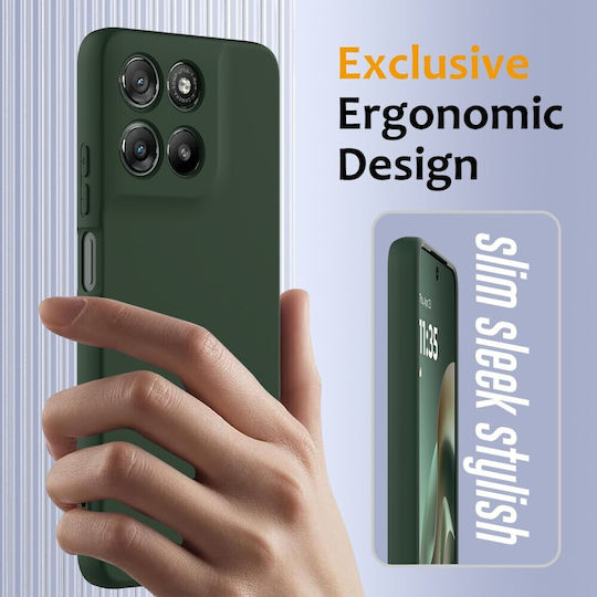 Solid Color Silicone Green Back Cover (Motorola Moto G57 Power 5g / G67 Power 5g)