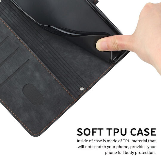 Stripe Pattern Wallet Black (Motorola Moto G57 Power 5G / G67 Power 5G)