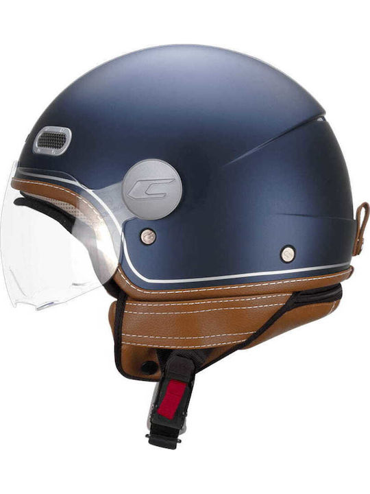 CGM Pix Vintage 191V Blue / Silver Satin Motorcycle Helmet Jet ECE 22.06 1050gr