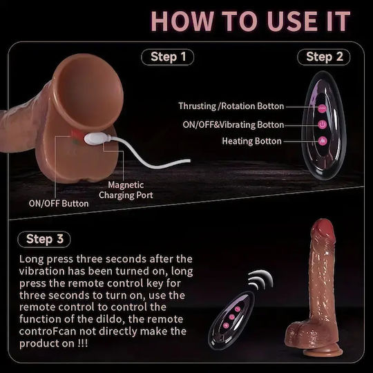 Kinksters Realistischer Vibrator mit Fernbedienung Braun