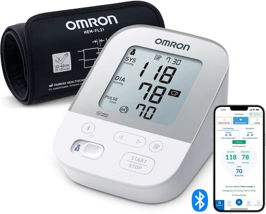 Omron X4 Smart Digital Blutdruckmessgerät Oberarm mit Bluetooth HEM-7155T-ESL