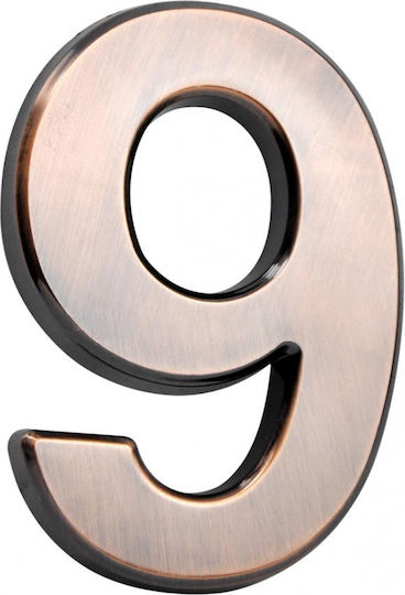 Number 9 Bronze Abs House Apartment Number 70x100 Mm