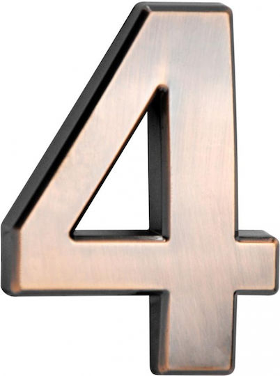 Number 4 Bronze Abs House Apartment Number 70x100 Mm