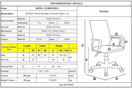 Cf4800 Executive Office Chair Black