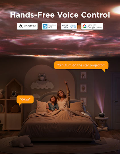 Govee Smart Projector Διακοσμητικό Φωτιστικό Galaxy Light RGB 23.8x16.3x14.8εκ.