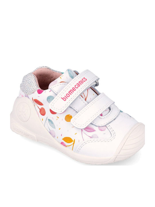 Kids Sneakers Anatomic with Hoop & Loop Closure White