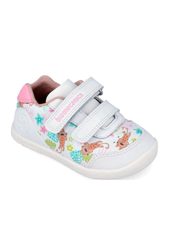 Biogateo Παιδικά Sneakers Ανατομικά με Σκρατς Λευκά