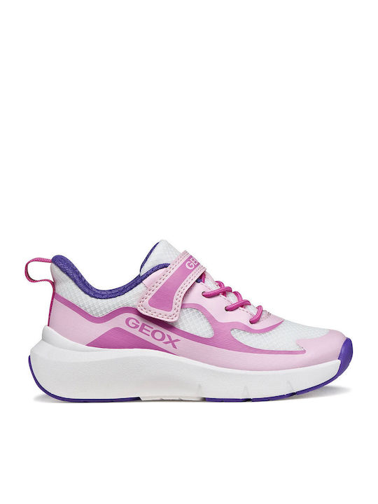 Geox Kids Anatomic Sneakers with Hoop & Loop Closure White Geox Kids Anatomic Sneakers with Hoop & Loop Closure White