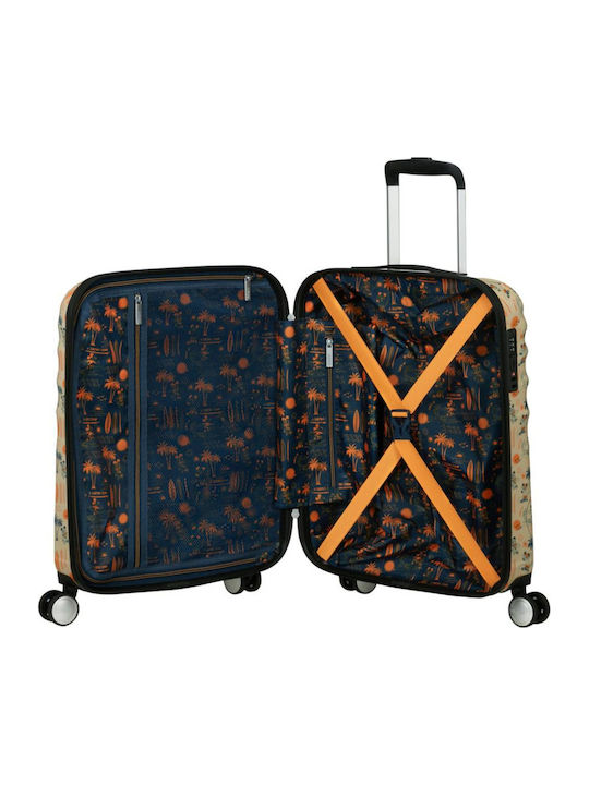 American Tourister Wavebreaker Disney Детски Кабинен Твърд Куфар за Пътуване Mickey Super Surf с 4 Колела
