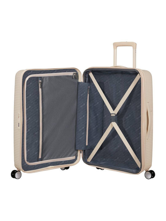 American Tourister Soundbox Medium Hard Suitcase Coconut Sand With 4 Wheels