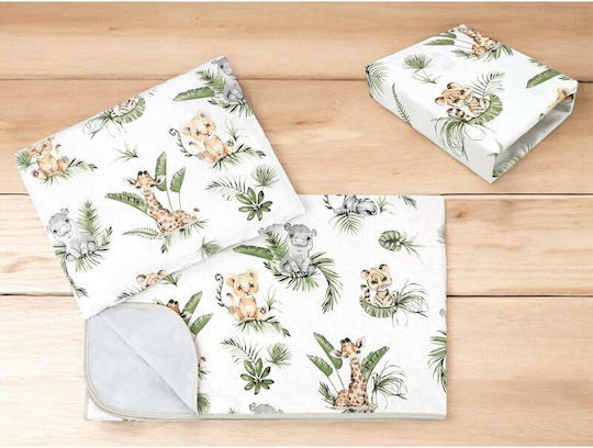 Qmini Set Lenjeri De Patut Bebe Pentru Patut Bumbac Cu Cauciuc Multicolore 160x80cm 3 Bucăți