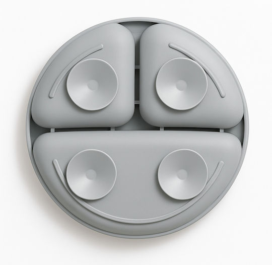 Bocioland Children's Silicone Food Plate Gray
