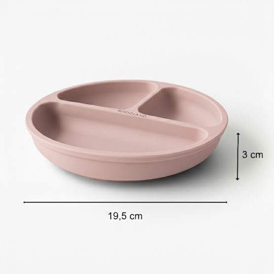 Bocioland Children's Silicone Food Plate Pink