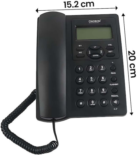 Avizar Landline Phone Model Tx-8975 Multifunction 16-character Lcd Screen Black