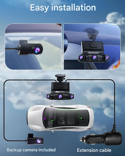 Set Cameră DVR Auto 1440P cu Ecran Wi-Fi și Cameră de Marșarier