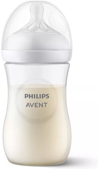 Philips Set Biberoane din Plastic Natural Anti-colici cu Tetină din Silicon pentru 3+ luni Alb 260ml 3 bucăți
