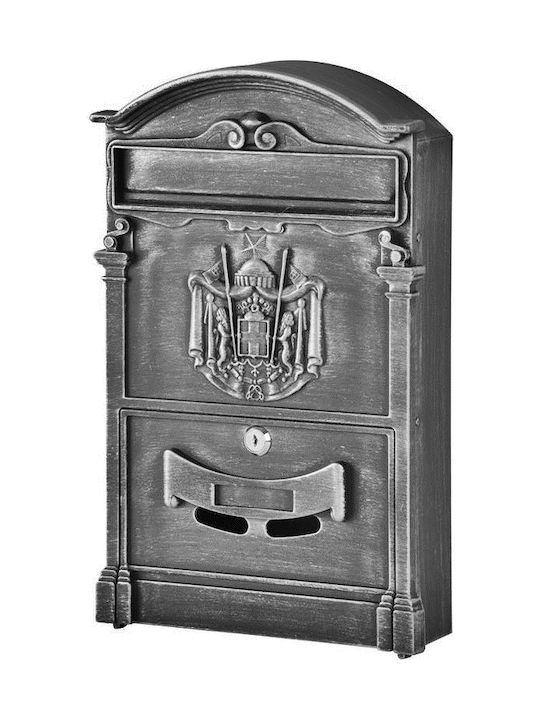 SGTT Cutie Poștală În Aer Liber Metalică În Culoare Argintie 41x25.5x9cm