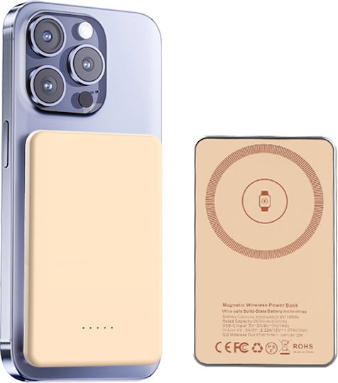 Voltres MagSafe Power Bank 5000mAh 15W mit USB-C Ausgangsanschlüsse Gold
