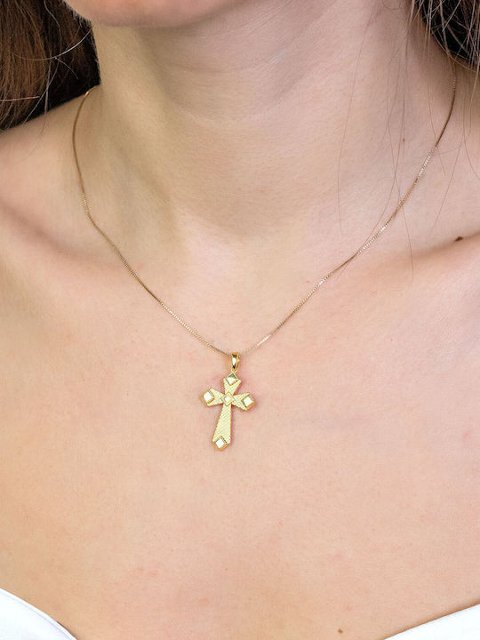 Kiriakos Gofas Women's Gold Cross 14K Double Sided Without Chain
