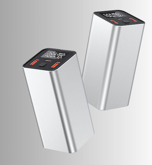 Voltres Baterie Externă 20000mAh 65W Cu 2 Porturi De Ieșire USB-A Și Port USB-C Încărcare Rapidă Argintie