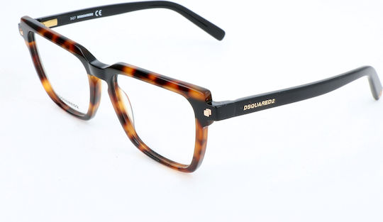 Dsquared2 Brillengestelle mit Rezept Unisex Brille Brücke Tempel 52 17 140 Mm Dq5259-56