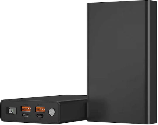 Voltres Power Bank 20000mAh 100W с 2 USB-A Изходни Порта и 2 USB-C Изходни Порта Черен