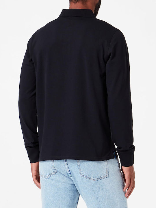 Contrast Polo Μπλούζα Μακρυμάνικη Μαύρη