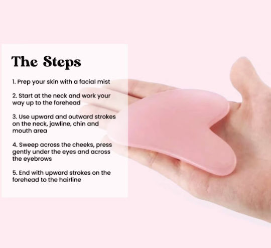 Massager Gua Sha Tool Made of Pink Quartz 1 Piece