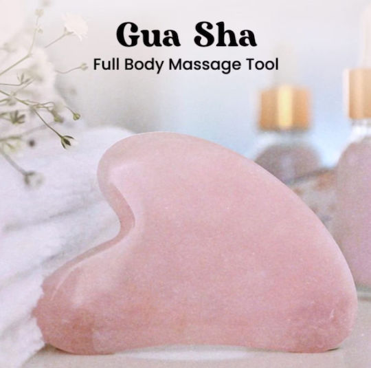 Massager Gua Sha Tool Made of Pink Quartz 1 Piece