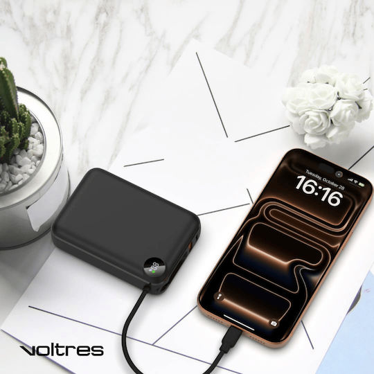 Voltres ChargeGO Power Bank 20000mAh 22.5W mit USB-A Ausgangsanschlüsse und USB-C Ausgangsanschlüsse Schwarz