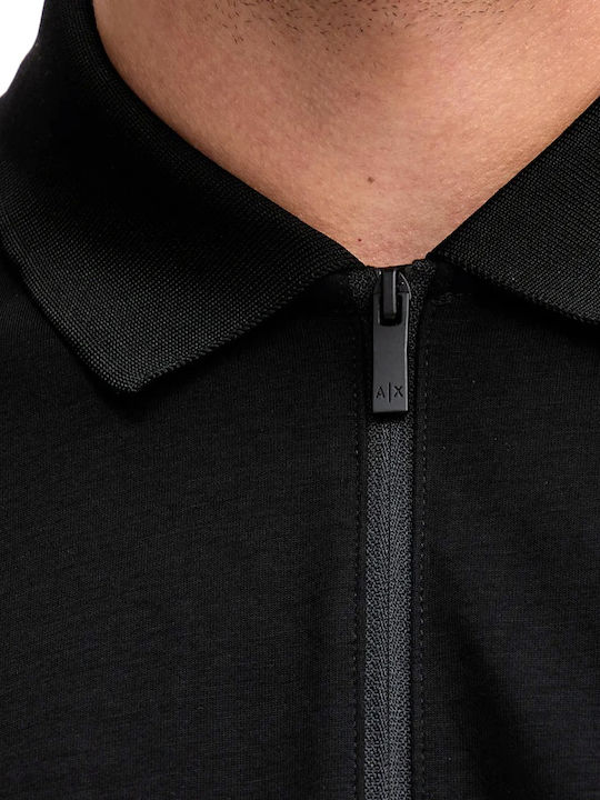 Kurzarm Herrenbluse Schwarz