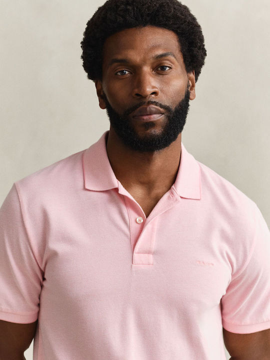 Polo Herrenbluse Kurzarm Rosa