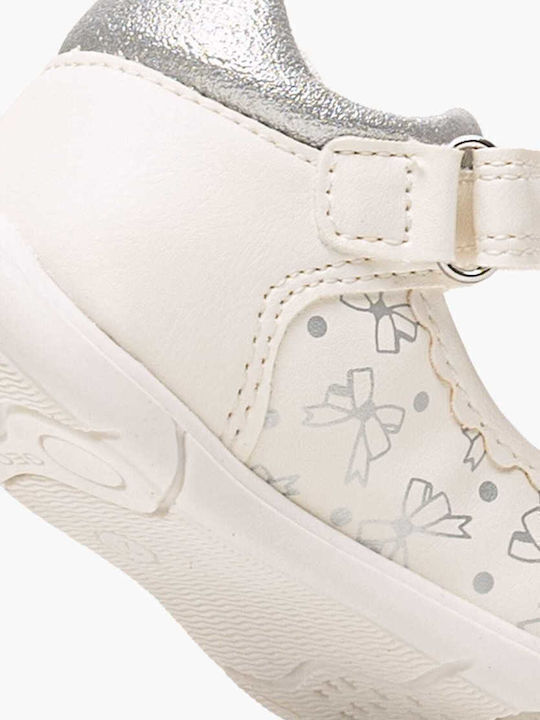 Kids Anatomic Ballerinas with Hoop & Loop Closure Leather White