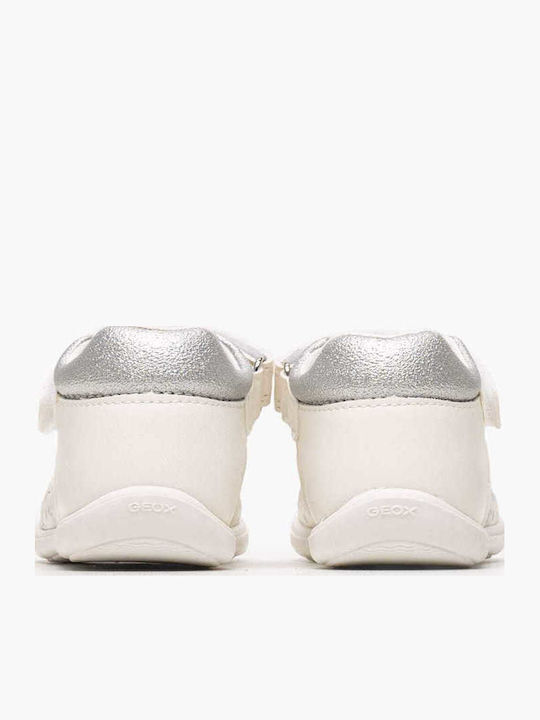 Kids Anatomic Ballerinas with Hoop & Loop Closure Leather White