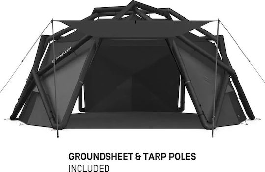 Heimplanet Cloudbreak Camping Tent Geodesic Inflatable Black with Double Cloth 4 Seasons 205cm