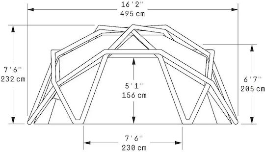 Heimplanet Cloudbreak Camping Tent Geodesic Inflatable Black with Double Cloth 4 Seasons 205cm