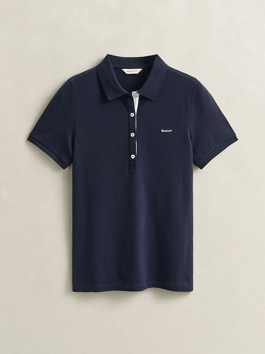 Women's Polo Short Sleeve Blouse Dark Blue