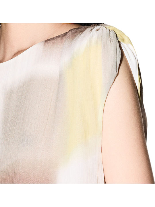 Women's Sleeveless Ecru Blouse