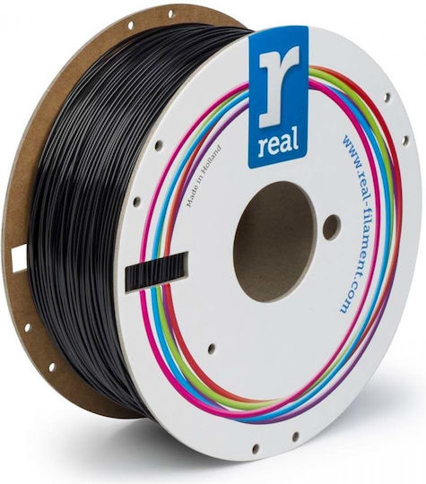Real Filament PETG 3D Printer Filament 1.75mm Black 1kg 1τμχ (Spool)
