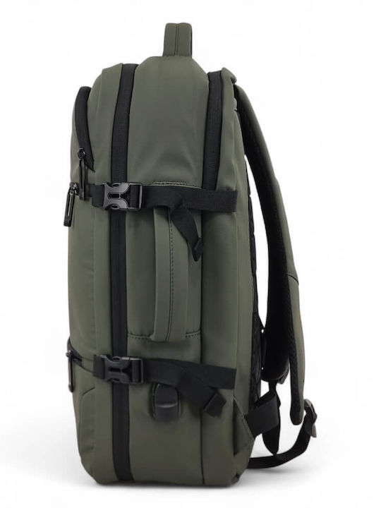 Forecast Waterproof Laptop Backpack 15.6" with USB Port in Green Colour foreacst-2026-prasino