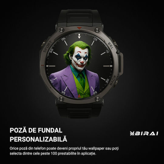 GloryFitPro Αδιάβροχο Smartwatch με Παλμογράφο (Μαύρο)