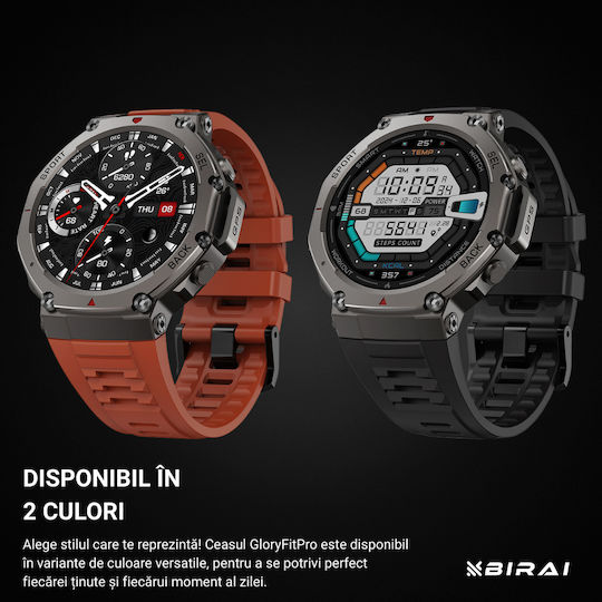 GloryFitPro Αδιάβροχο Smartwatch με Παλμογράφο (Μαύρο)
